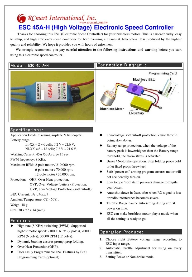 RCmart ESC 45A-H Quick start quide
