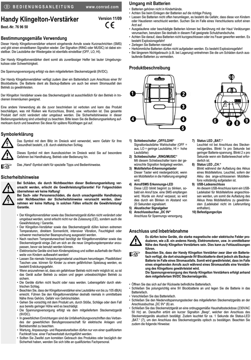 Conrad 76 96 50 User manual