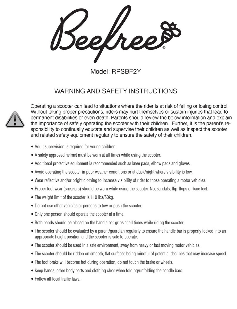 Beefree RPSBF2Y Warnings and safety instructions Beefree RPSBF2Y Warnings and safety instructions