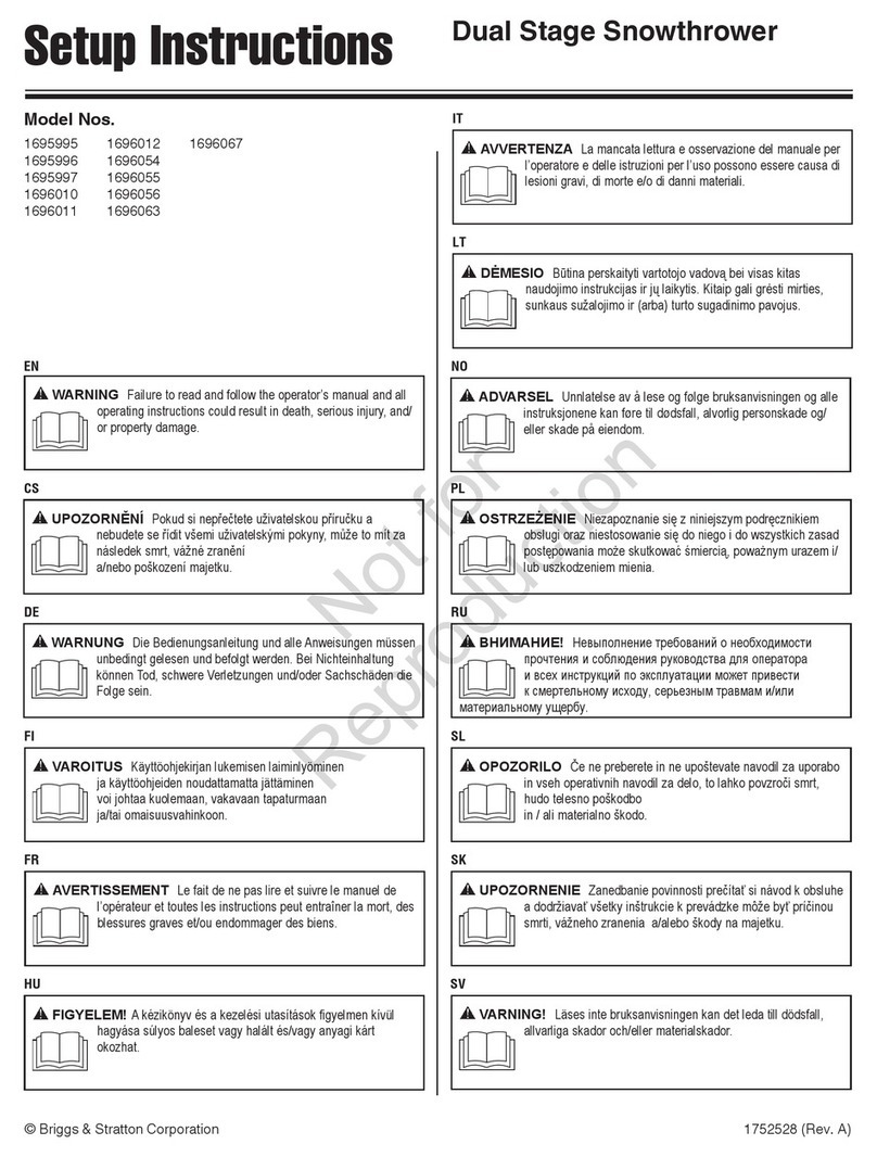 Briggs & Stratton 1695995 Setup Instruction