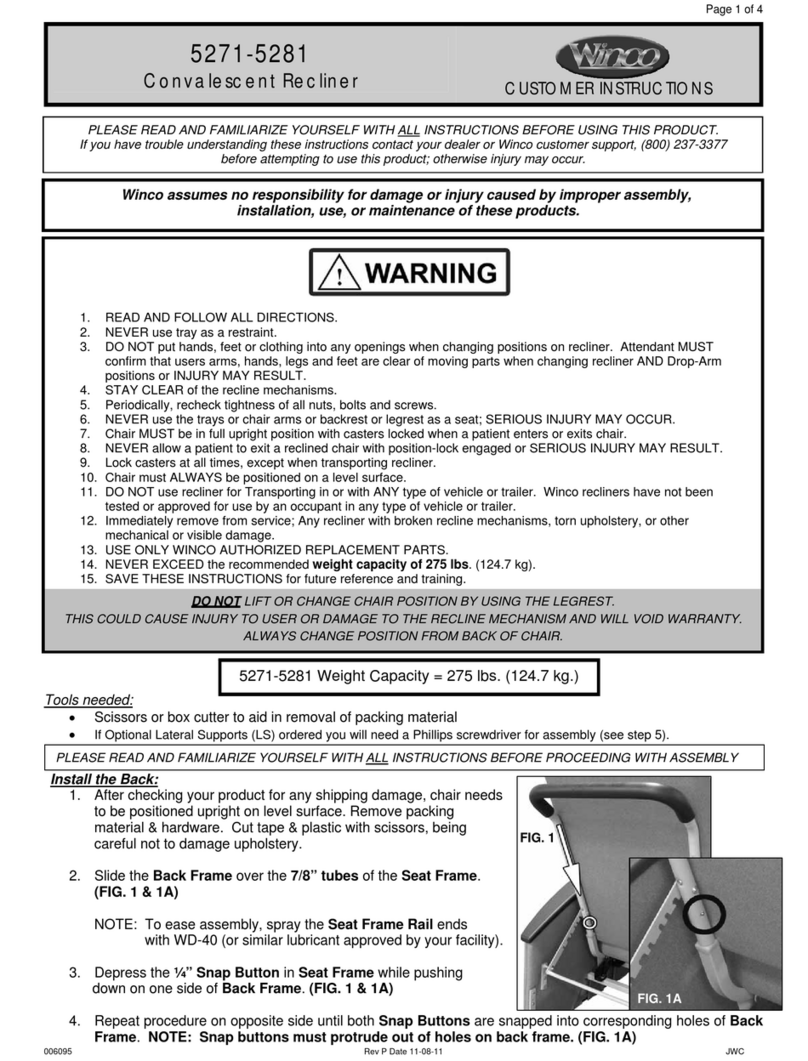 Winco 5271 CUSTOMER INSTRUCTIONS Winco 5271 CUSTOMER INSTRUCTIONS