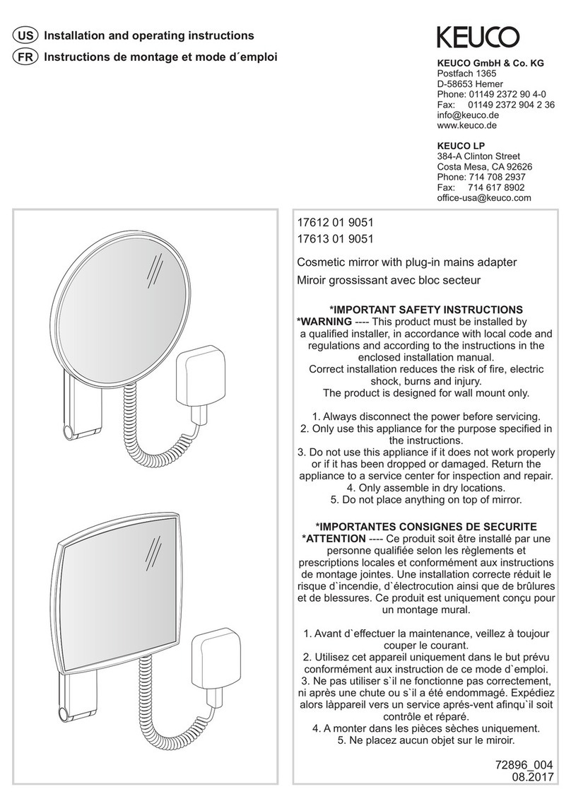 KEUCO 17612 01 9051 Installation and operating instructions KEUCO 17612 01 9051 Installation and operating instructions
