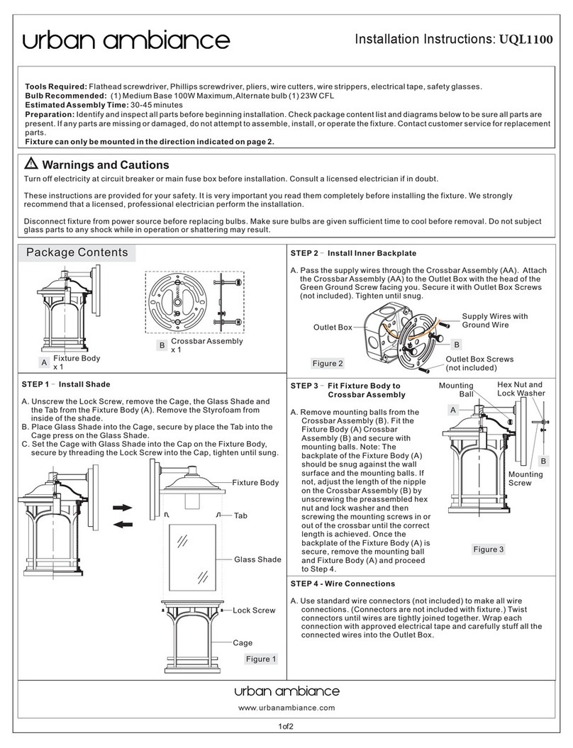 urban ambiance UQL1100 installation instructions