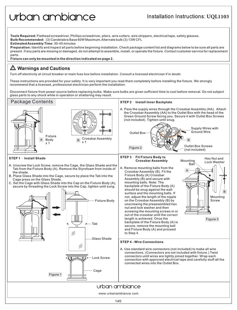 urban ambiance UQL1103 installation instructions
