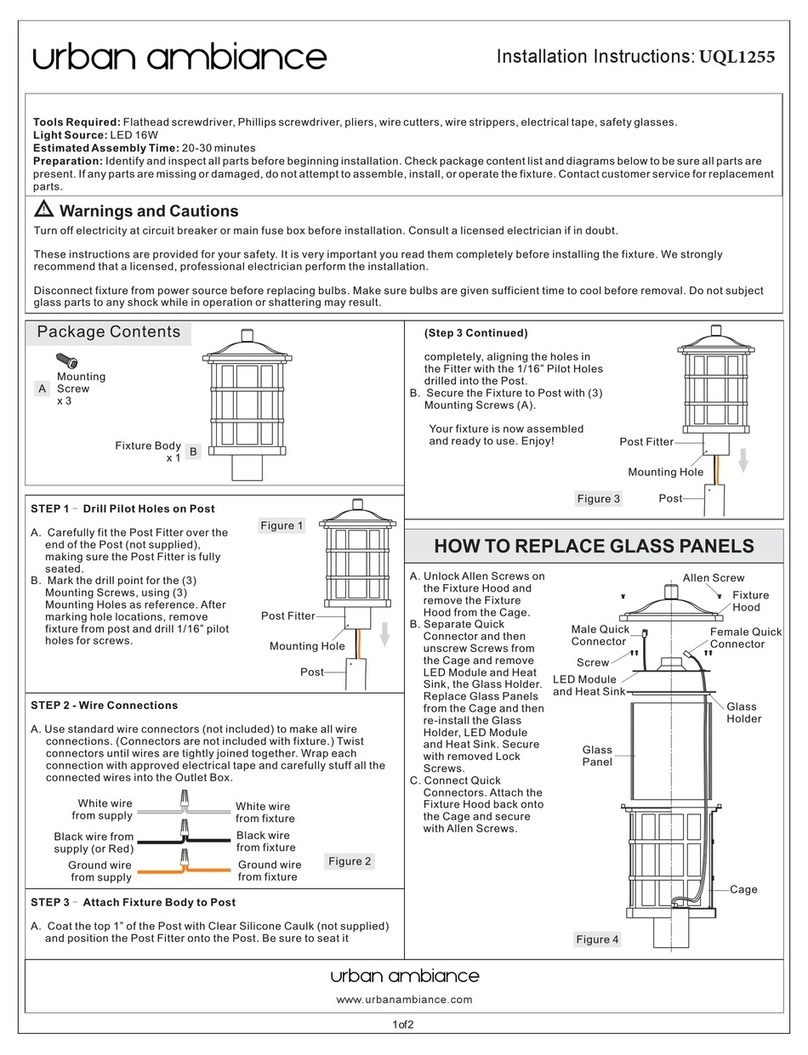 urban ambiance UQL1255 installation instructions