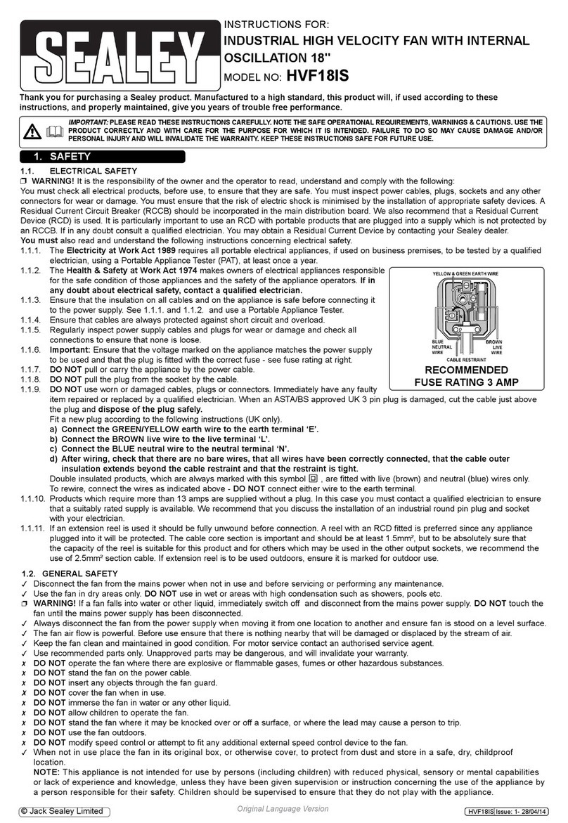 Sealey HVF18IS User manual