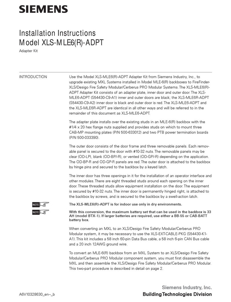 Siemens XLS-MLE6(R)-ADPT installation instructions Siemens XLS-MLE6(R)-ADPT installation instructions