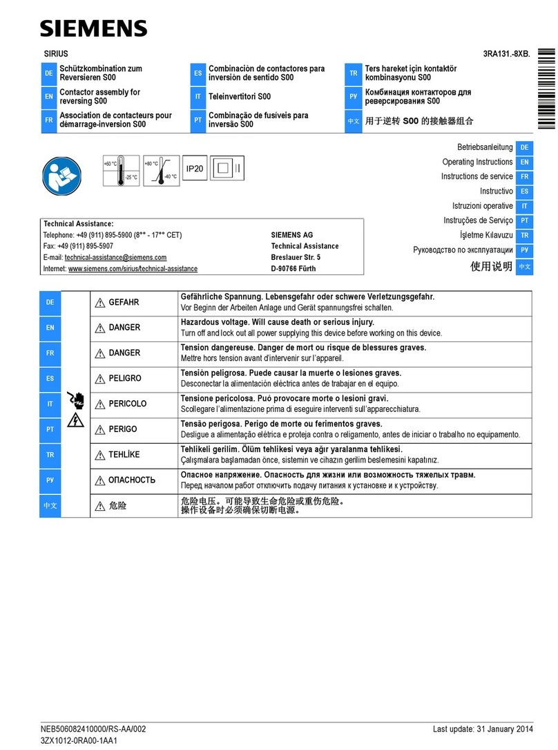 Siemens SIRIUS 3RA131 8XB Series operating instructions