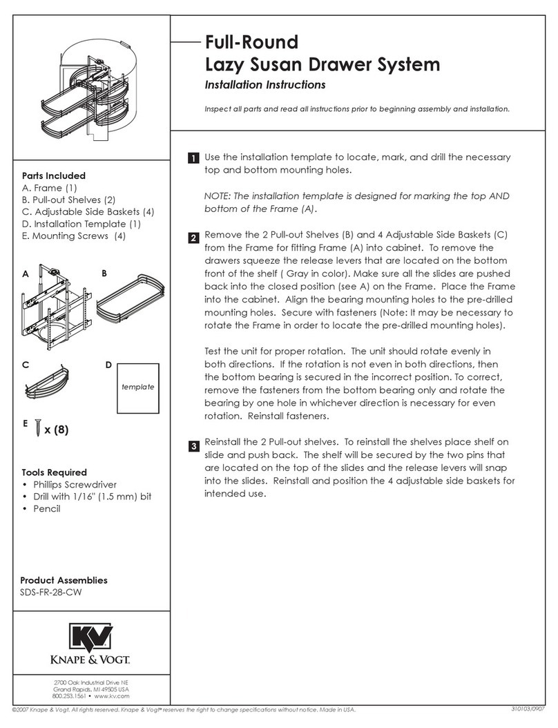 Knape&Vogt SDS-FR-28-CW User manual