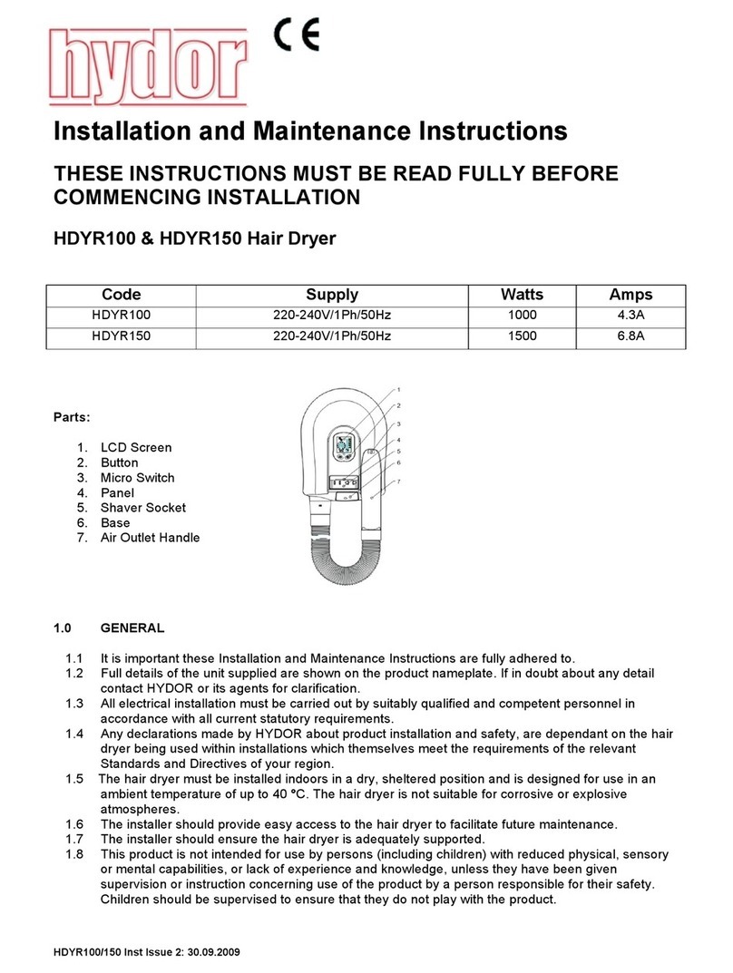 Hydor HDYR100 Installation and maintenance instructions