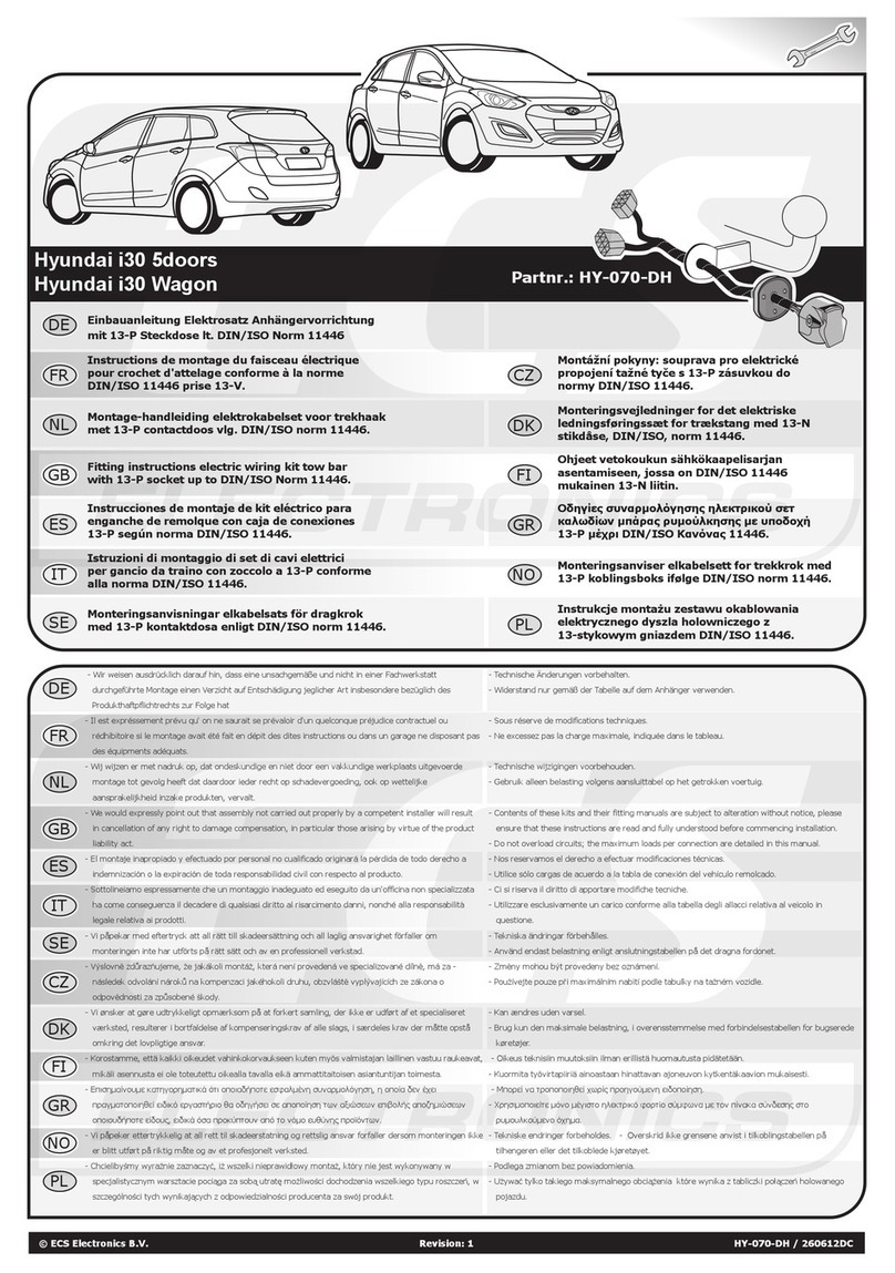 ECS Electronics HY-070-DH Fitting instructions electric wiring