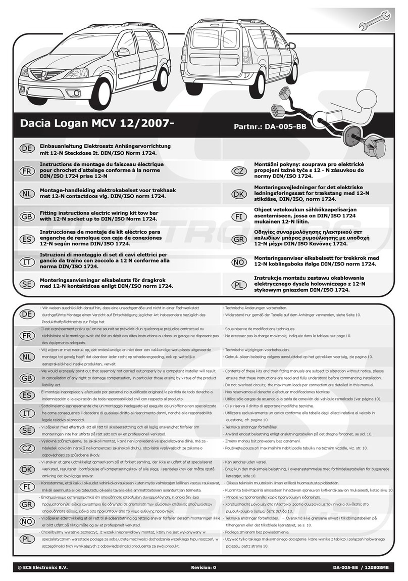 ECS Electronics DA-005-BB Fitting instructions electric wiring