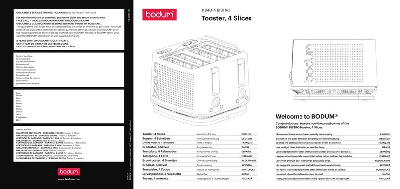 Bodum BISTRO 11840-4 Instructions for use