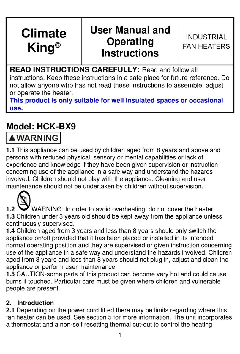 Climate King HCK-BX9 User's manual and operating instructions Climate King HCK-BX9 User's manual and operating instructions