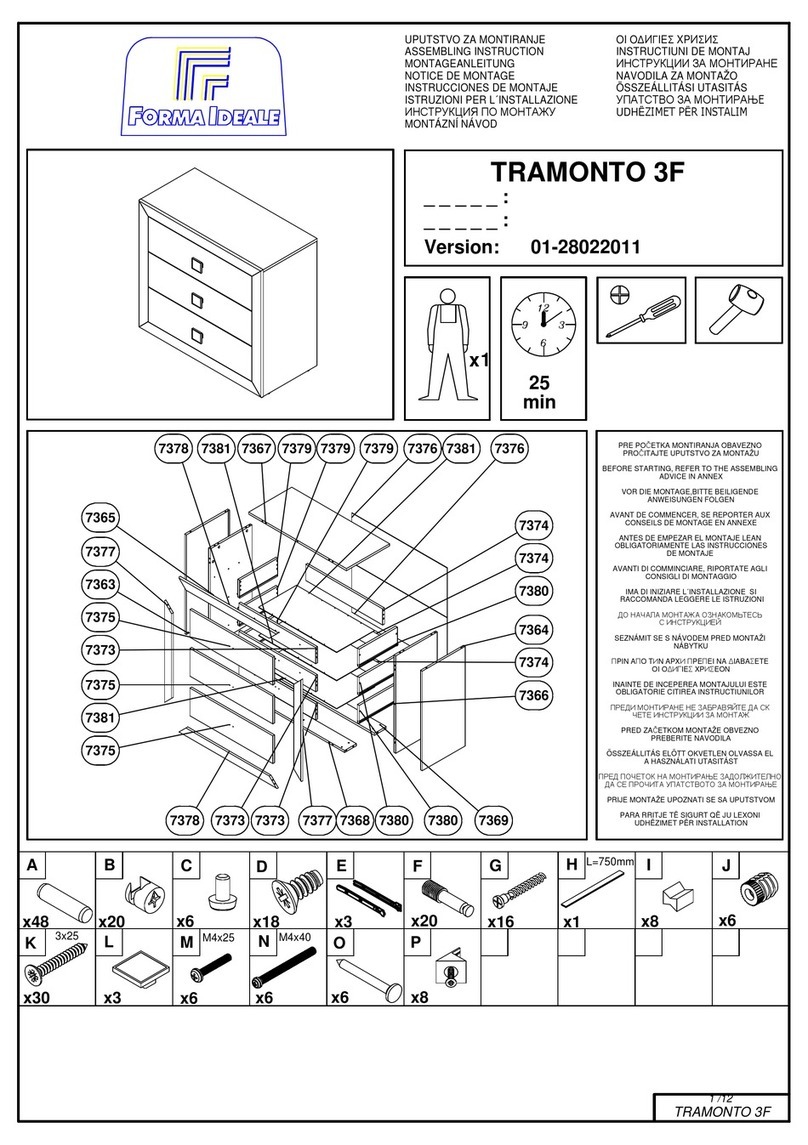 Forma Ideale TRAMONTO 3F User manual Forma Ideale TRAMONTO 3F User manual