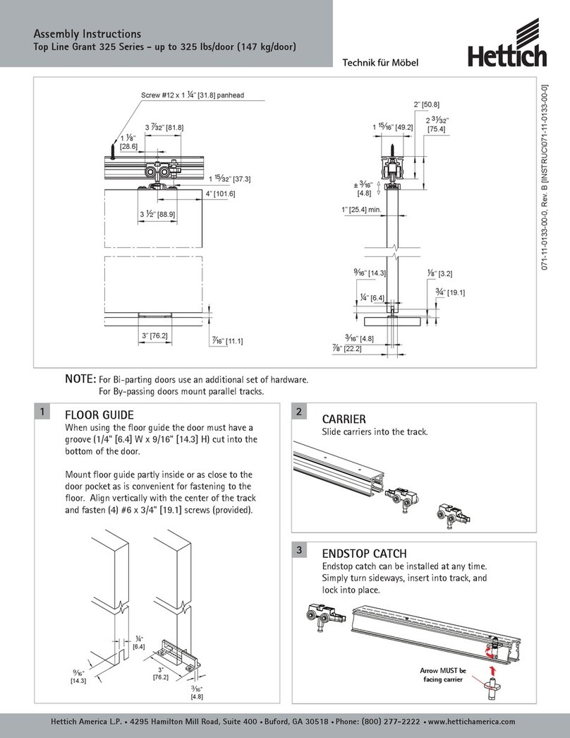 Hettich Top Line Grant 325 Series User manual