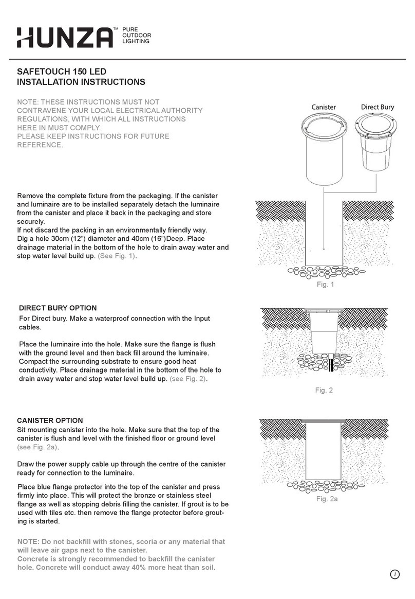 Hunza SAFETOUCH 150 LED installation instructions
