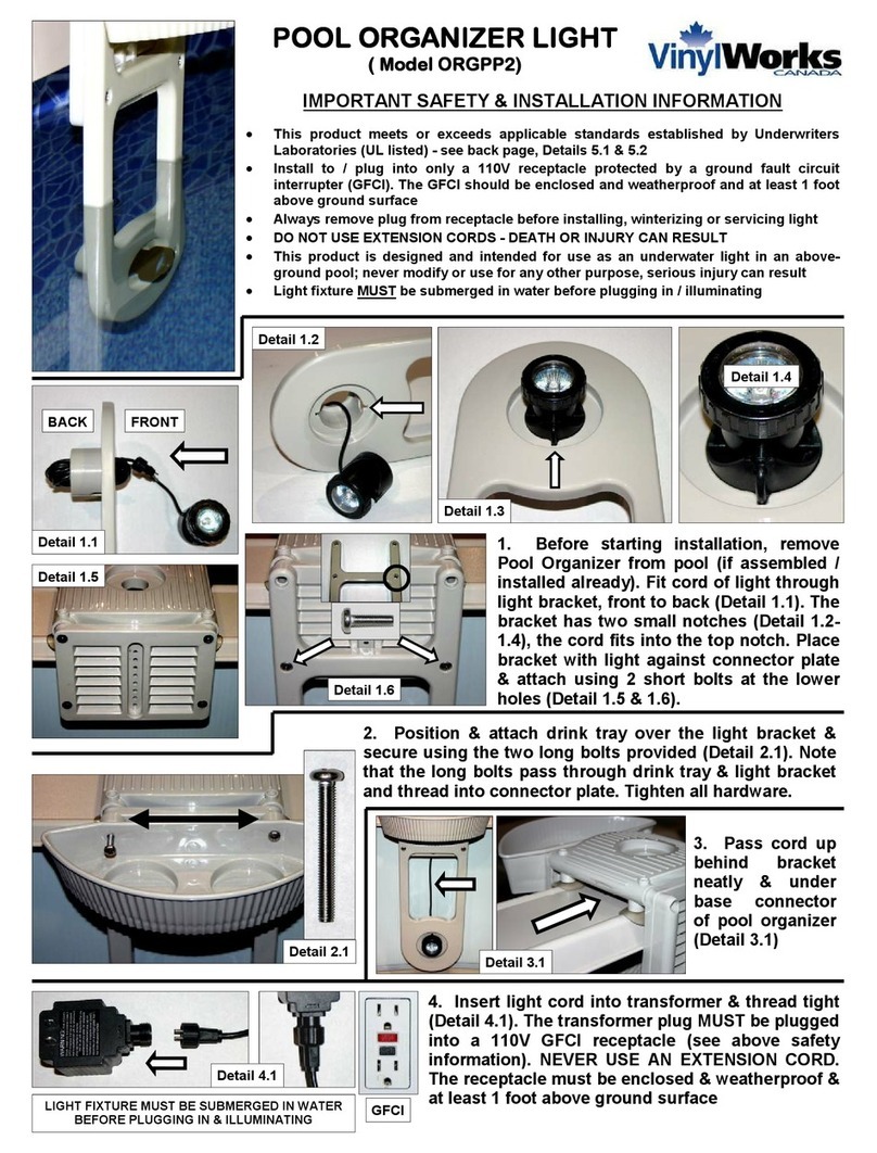 Vinyl Works ORGPP2 Safety & installation instructions