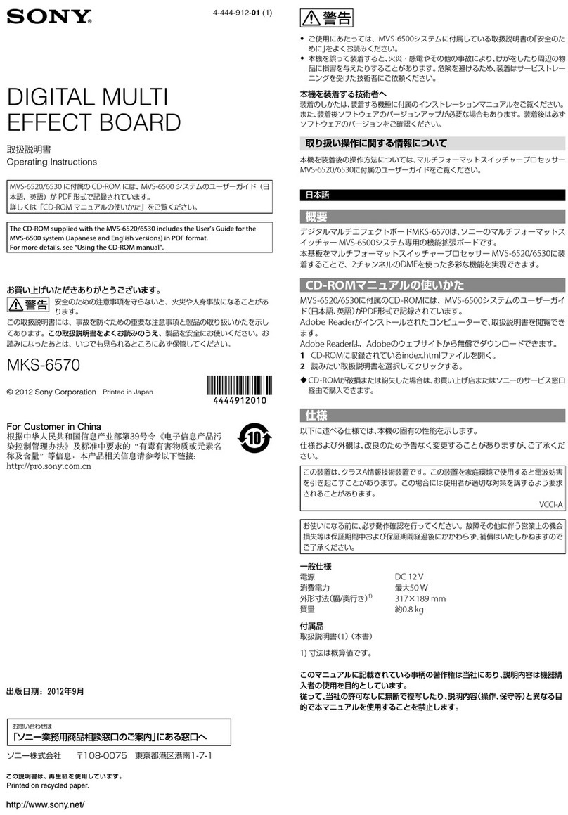 Sony MKS-6570 operating instructions