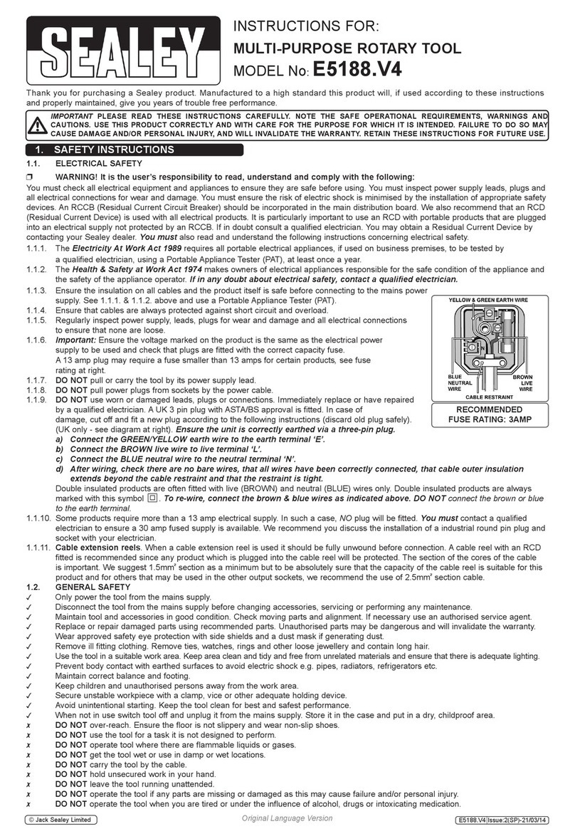 Sealey E5188.V4 User manual