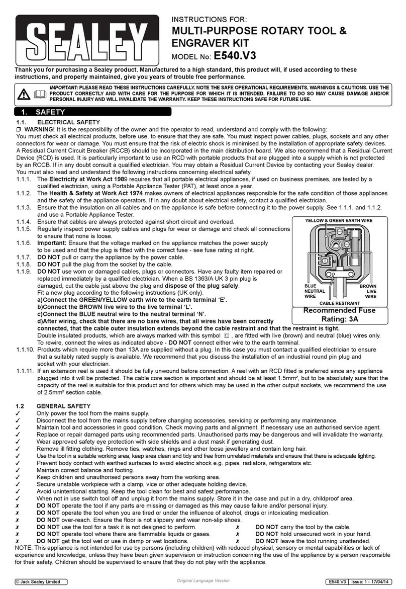 Sealey E540.V3 instructions