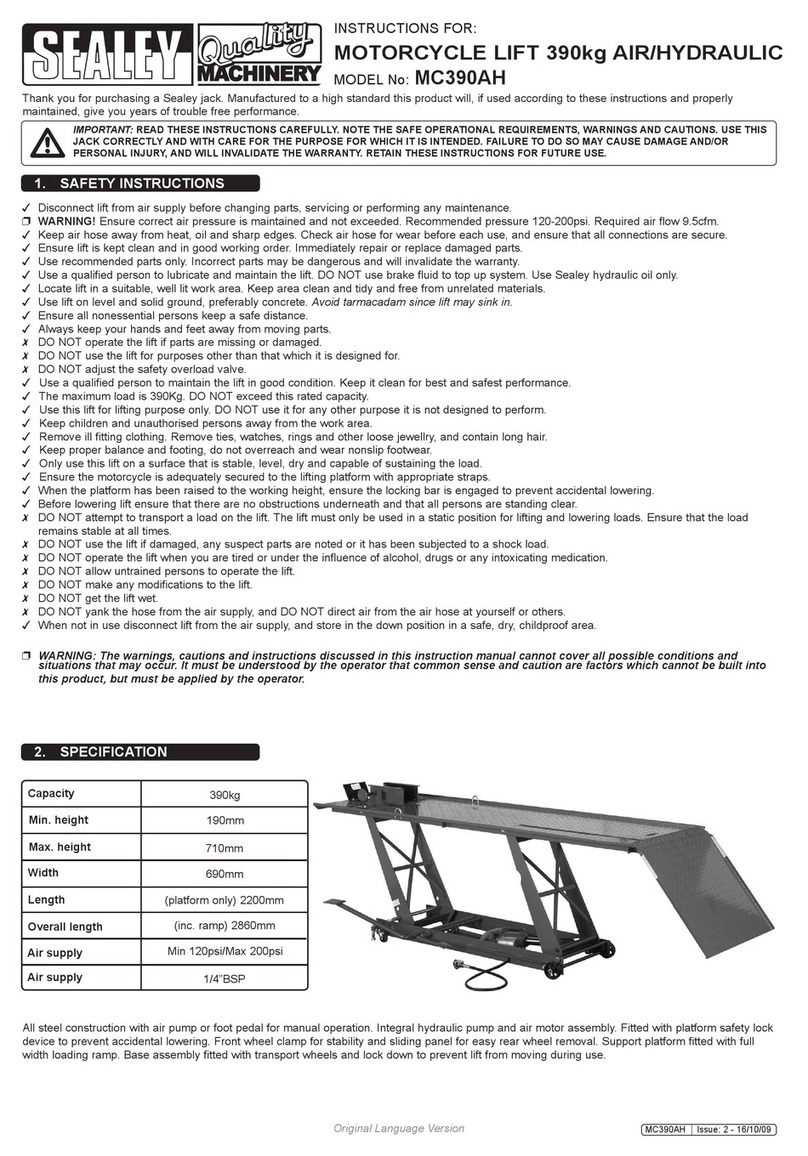 Sealey MC390AH instructions