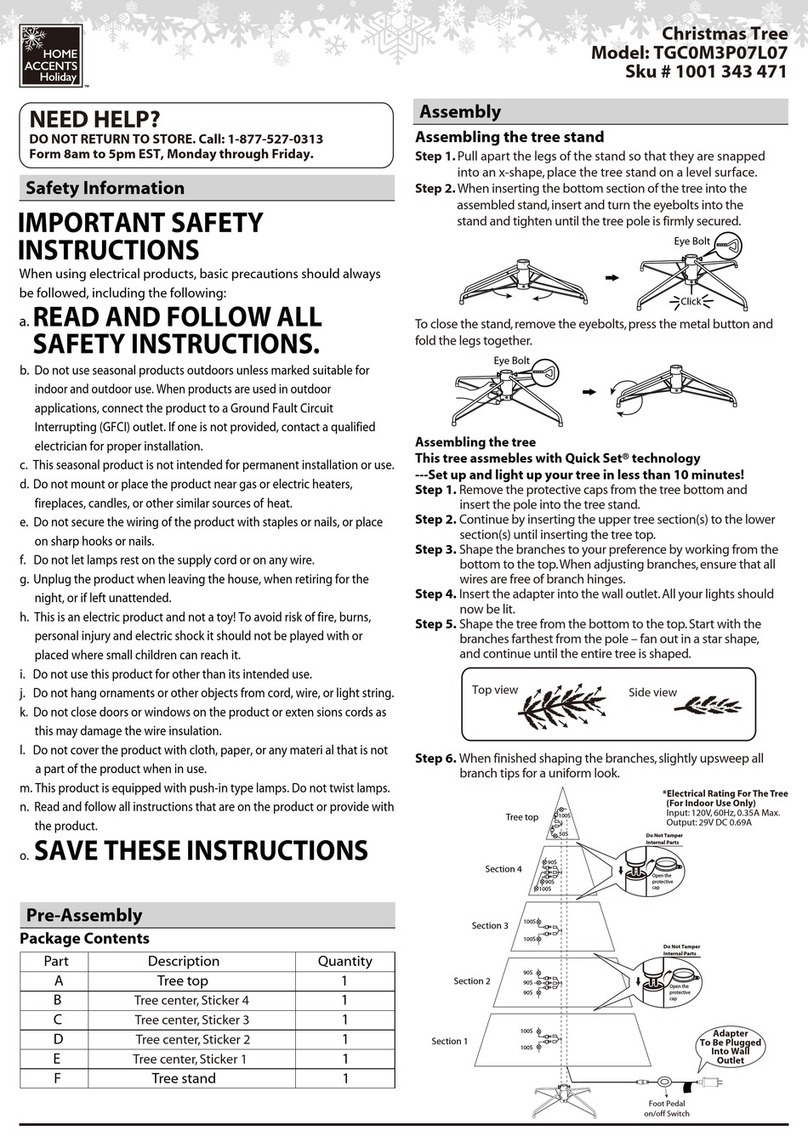 Home Accents Holiday TGC0M3P07L07 User manual