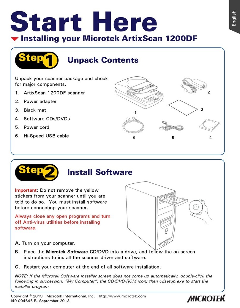 Microtek ArtixScan 1200DF Instruction Manual