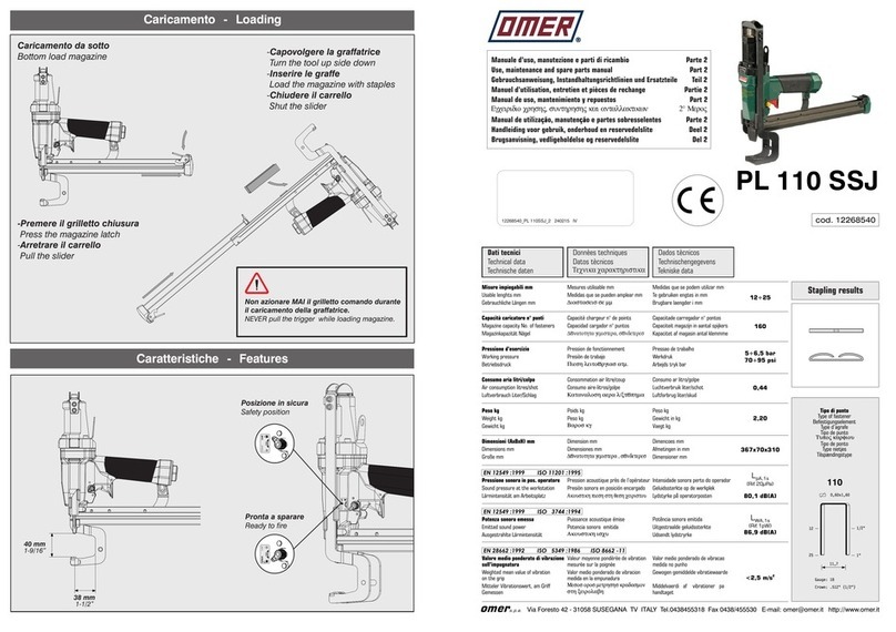 Omer PL 110 SSJ Use, maintenance and spare parts manual