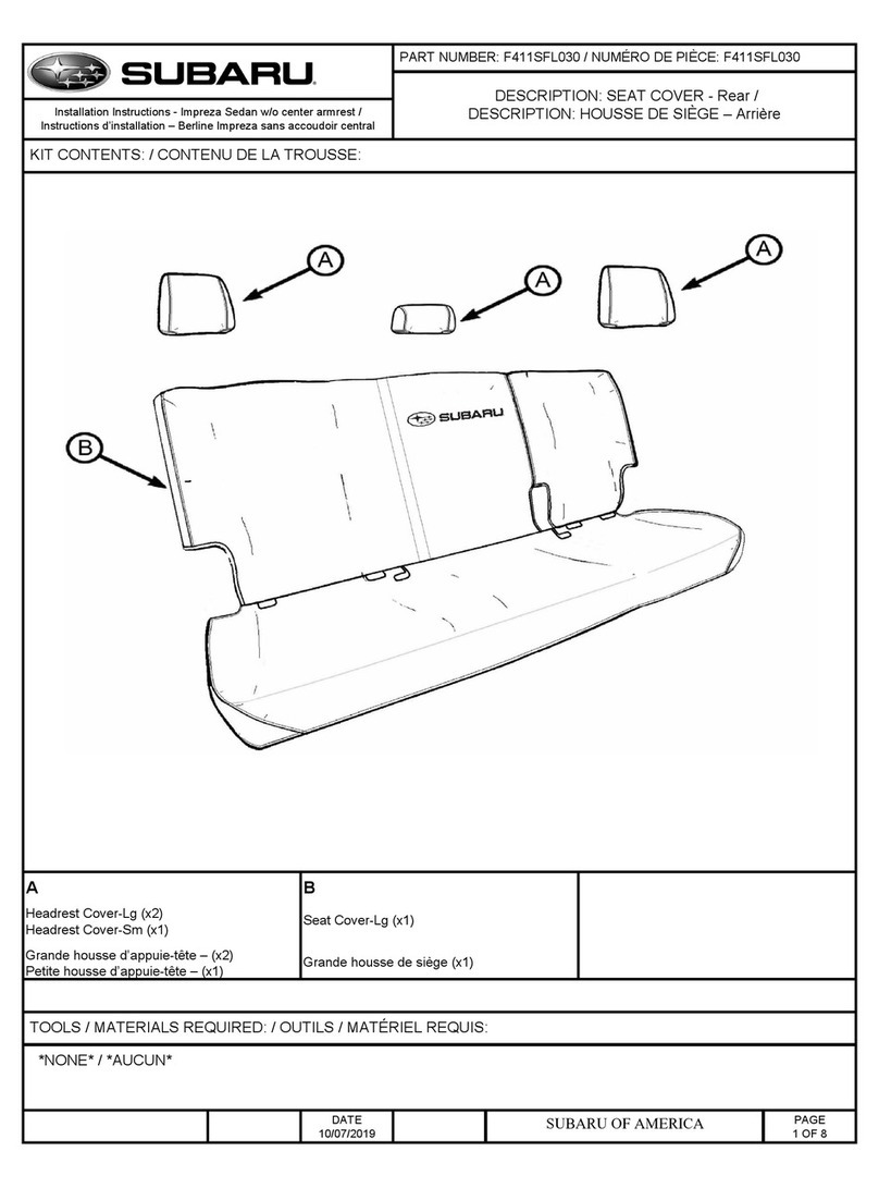 Subaru F411SFL030 installation instructions Subaru F411SFL030 installation instructions