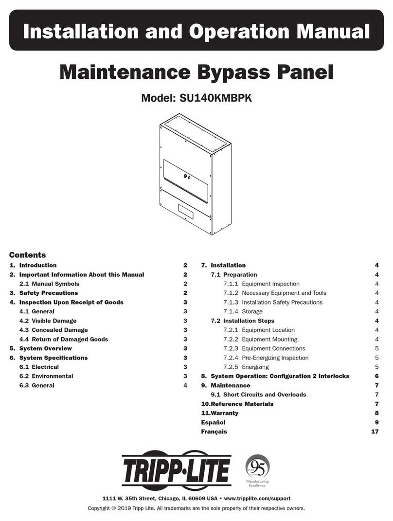 Tripp Lite SU140KMBPK Installation and operation manual