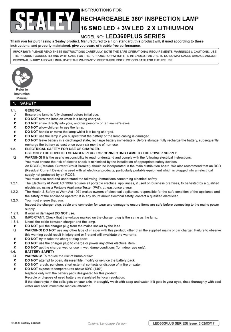 Sealey LED360PLUS Series instructions