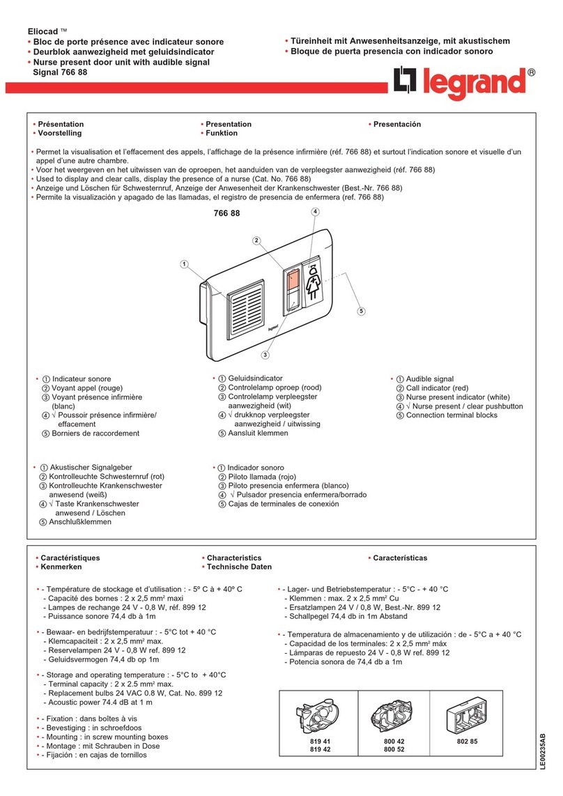 LEGRAND Eliocad 766 88 User manual