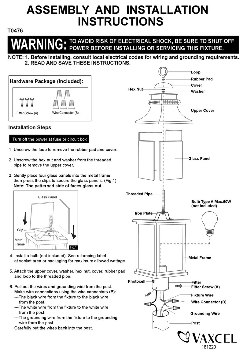 Vaxcel T0476 Instruction manual