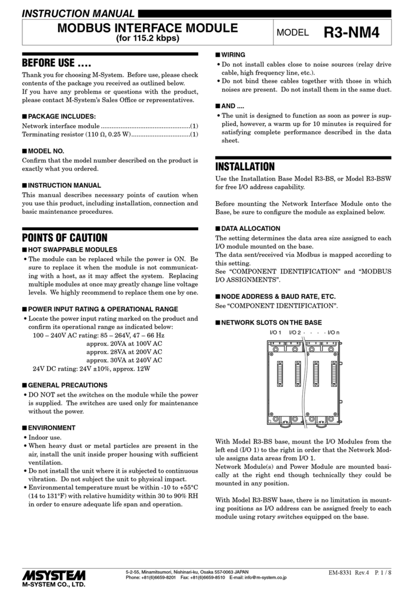 M-system R3-NM4 User manual M-system R3-NM4 User manual