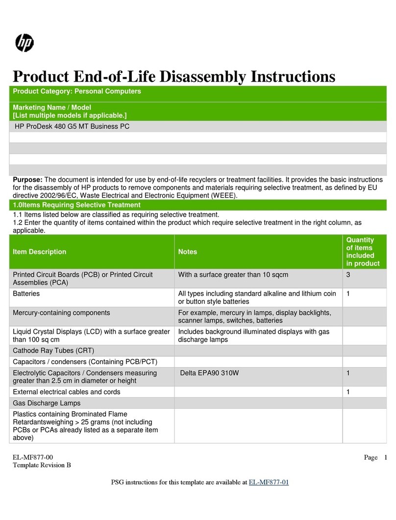 HP ProDesk 480 G5 Installation instructions