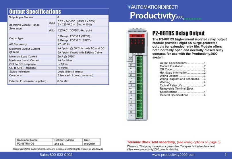 Automationdirect.com Productivity2000 P2-08TRS manual