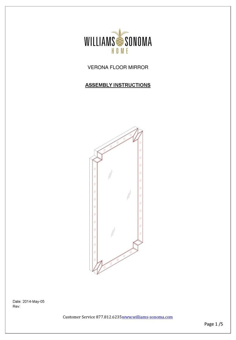 Williams-Sonoma Verona Floor Mirror Assembly instructions Williams-Sonoma Verona Floor Mirror Assembly instructions