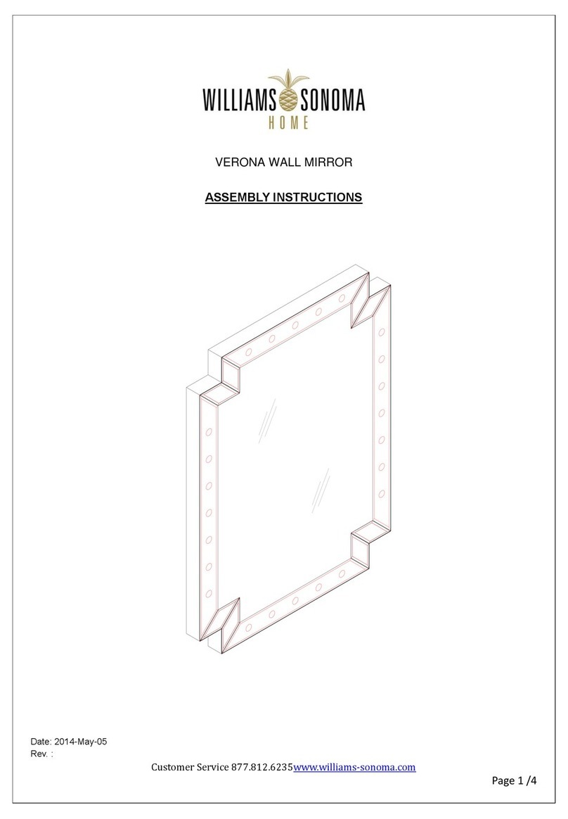 Williams-Sonoma Verona Mirror Wall User manual Williams-Sonoma Verona Mirror Wall User manual