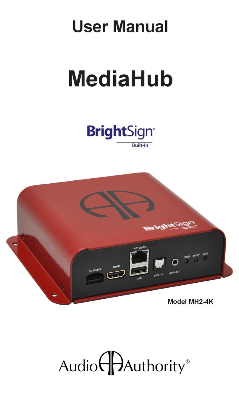 Audio Authority BrightSign MH2-4K User manual