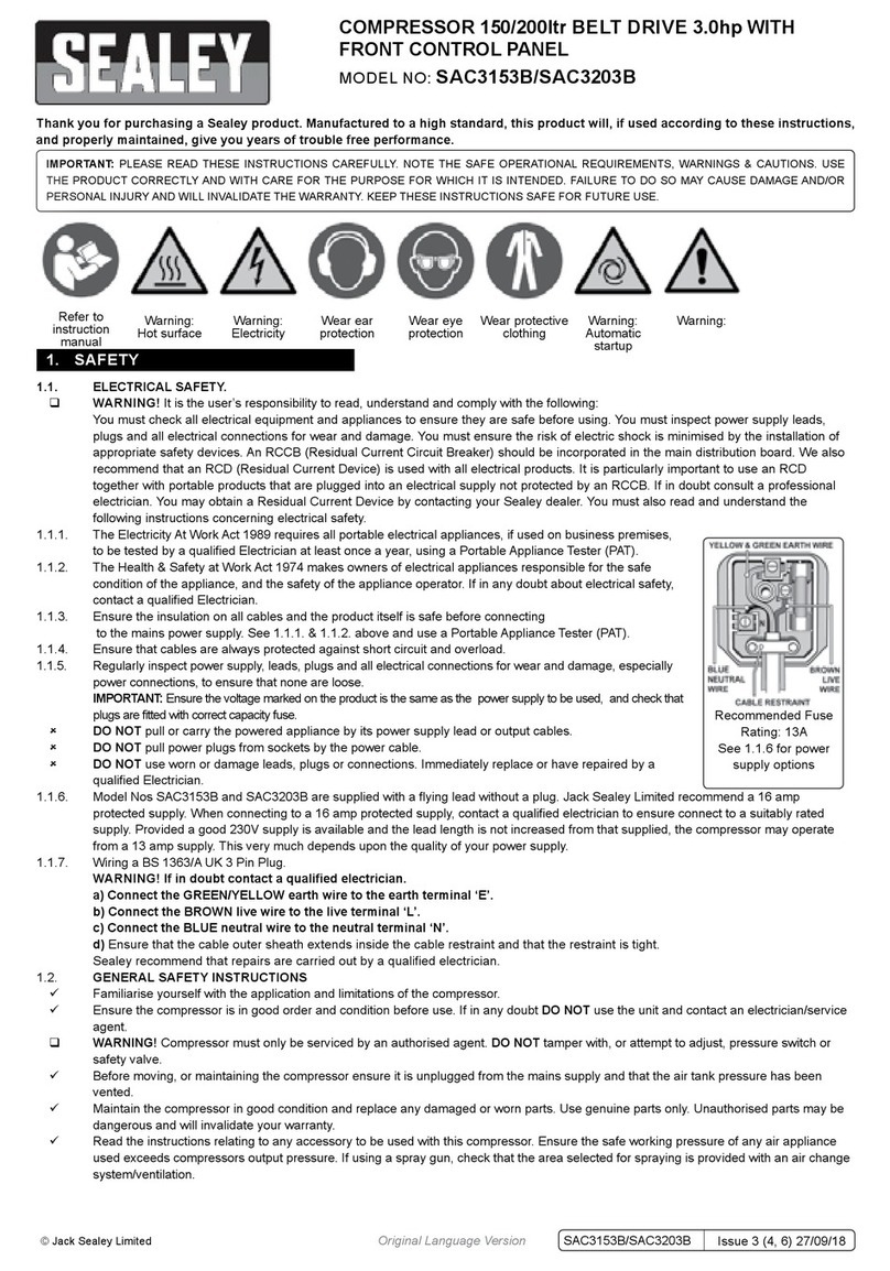 Sealey SAC3153B quick start guide