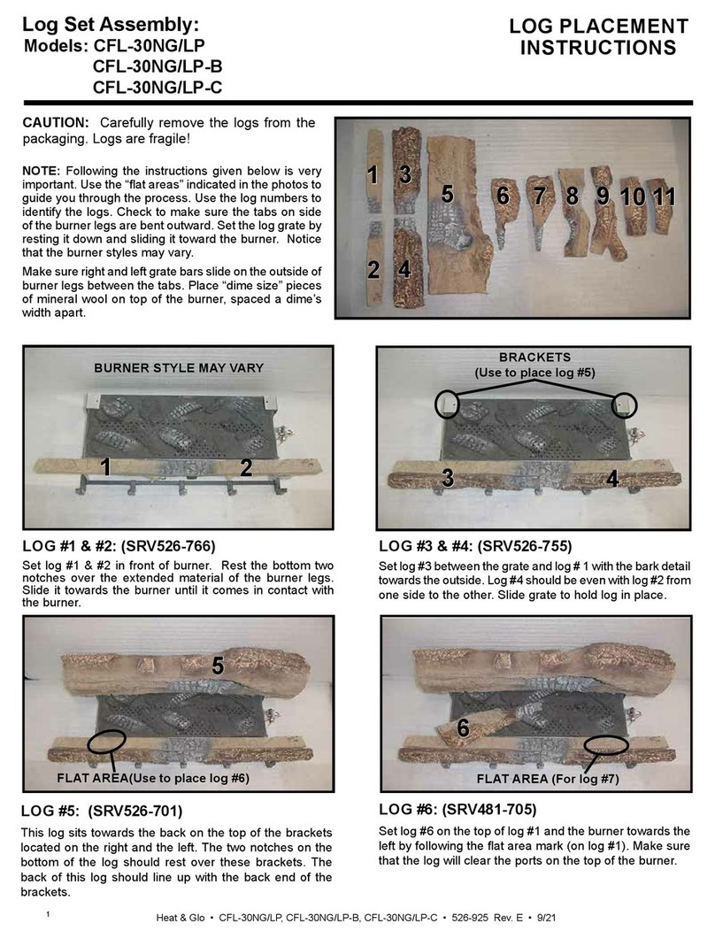 Heatilator CFL-30NG Log Placement Instructions Heatilator CFL-30NG Log Placement Instructions