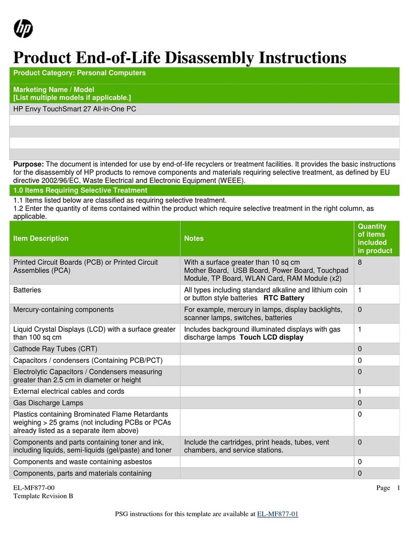 HP Envy TouchSmart 27 All-in-One Installation instructions