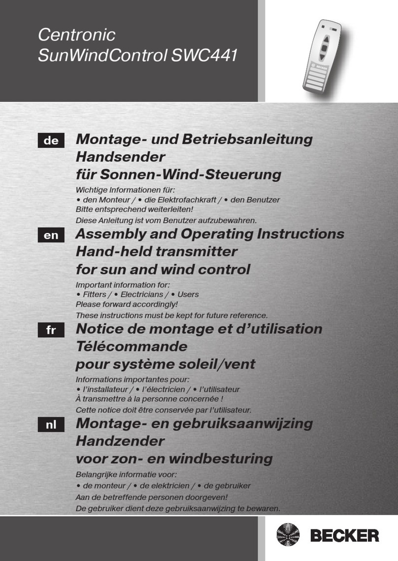 Becker Centronik SunWindControl SWC441 User manual