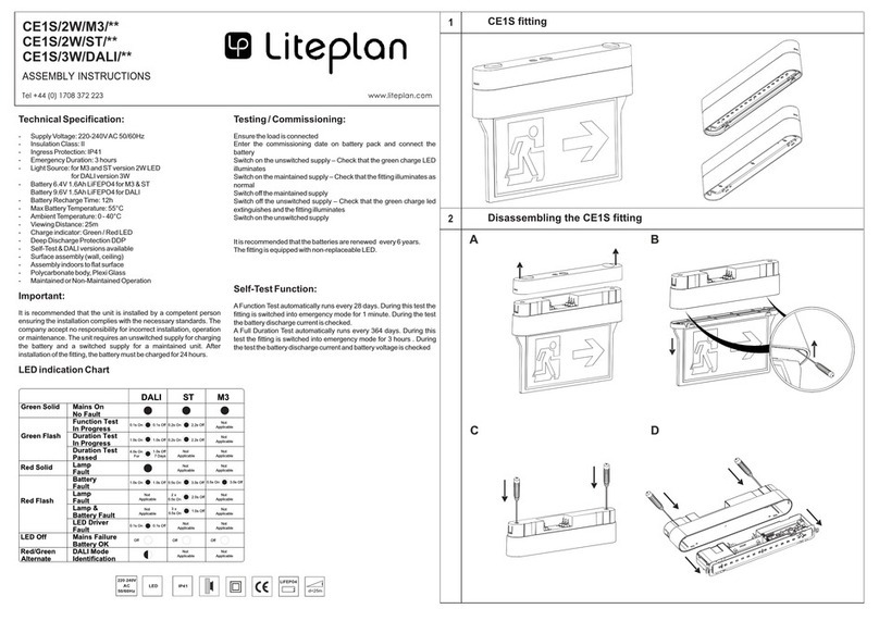 Liteplan CE1S/2W/M3 Series Assembly instructions