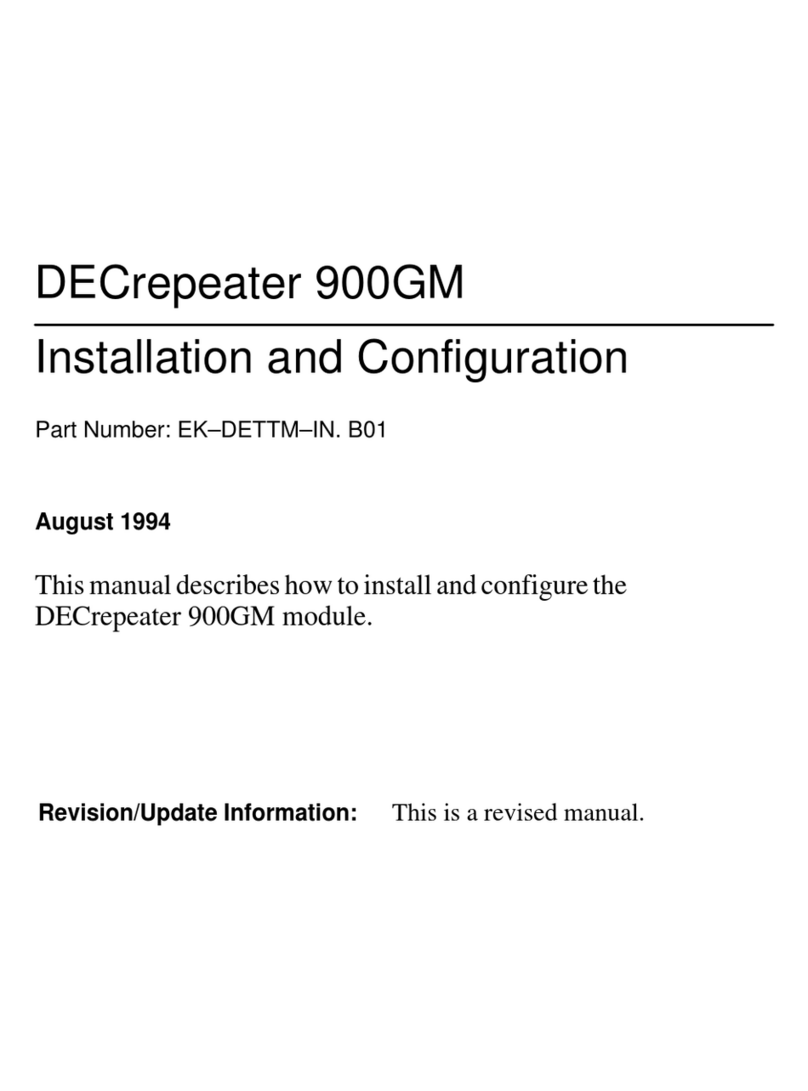 Digital Equipment DECrepeater 900GM Operating and maintenance instructions