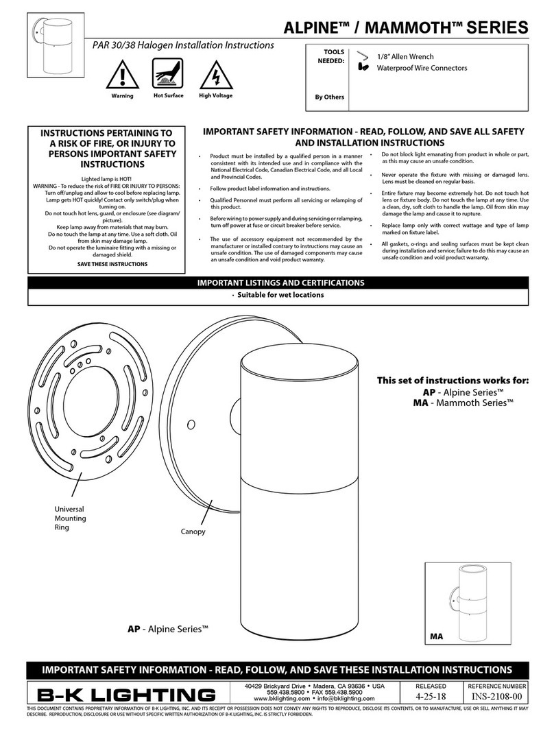 B-K lighting ALPINE Series User manual