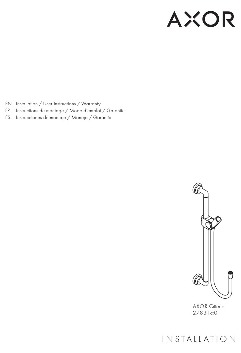 Hans Grohe AXOR Citterio 27831 0 Series Installation/User Instructions/Warranty Hans Grohe AXOR Citterio 27831 0 Series Installation/User Instructions/Warranty