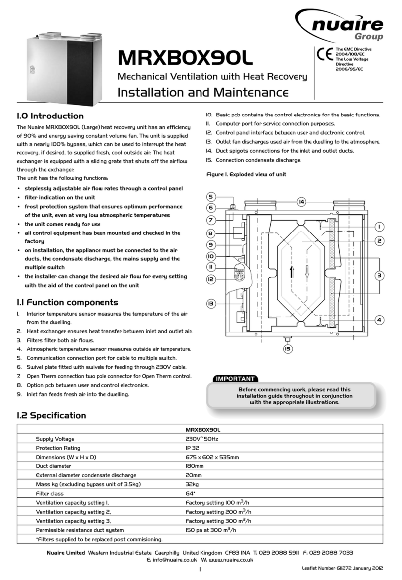 Nuaire Group MRXBOX90L Installation and Maintenance
