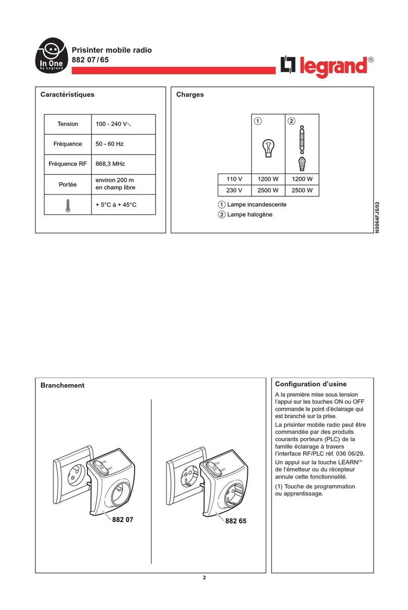 LEGRAND 882 07 User manual